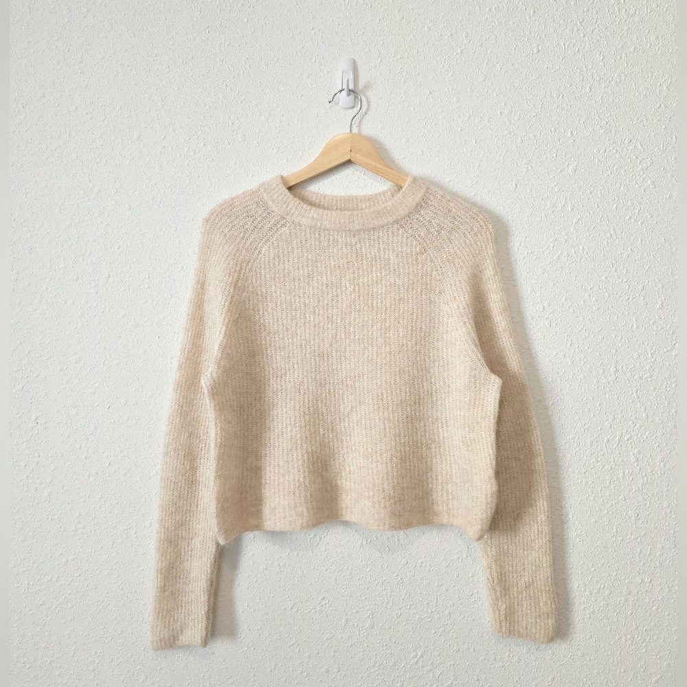Zara Neutral Alpaca Wool Blend Sweater S